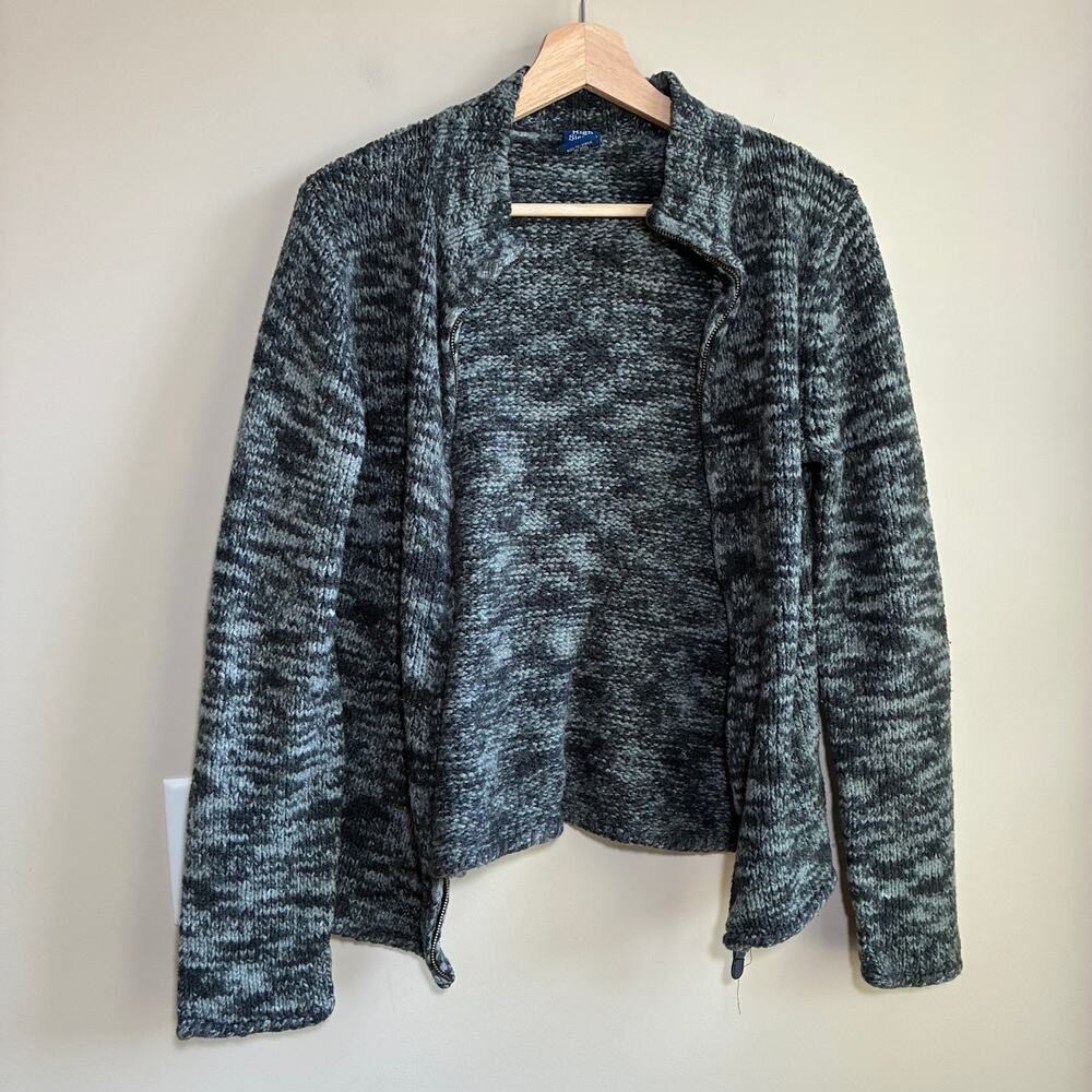 High Sierra wool blend gray heathered full zip knit jacket women's M FLAW